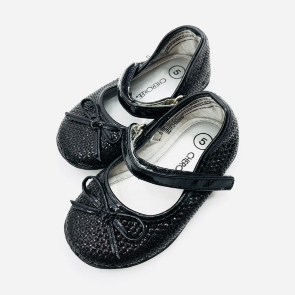 Cherokee Girls Dress Shoe Size 5 Mary Jane Black N